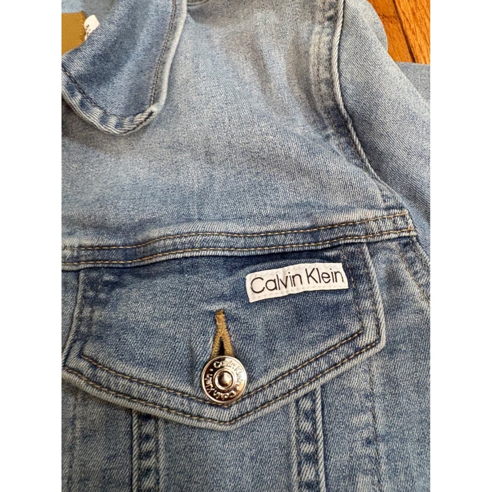 Calvin Klein Womens Light Wash Denim Trucker Jacket Blue S 1886463 - Picture 5 of 9